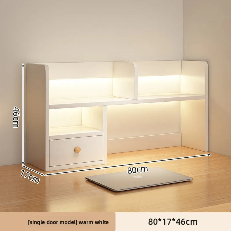 Firm Desktop bookshelf shelf bedroom office table small multi-layer shelf living room desk storage simple bookcase