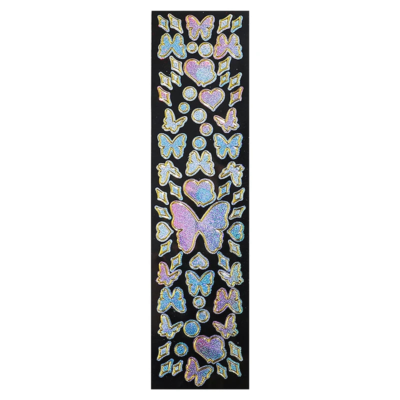 8 Designs 1 Pc/bag Ins Style Shining Phnom Penh Series Pvc Glitter Bronzing Hand Account DIY Decor Collage Material Stickers