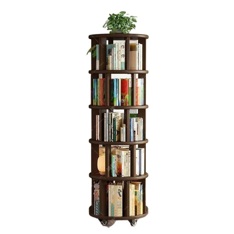 Rotating Bookshelf 360 Multi-layer Storage Bookcase Student Shelf Floor-to-ceiling Integrated Mobile Home Children's Corner Cabi