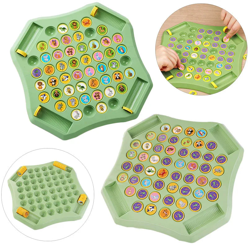 Kids Battle Chess Observation Concentration Training Fun Chess Game Toy Educational Memory Challenge Animal Fruit Flip Chess