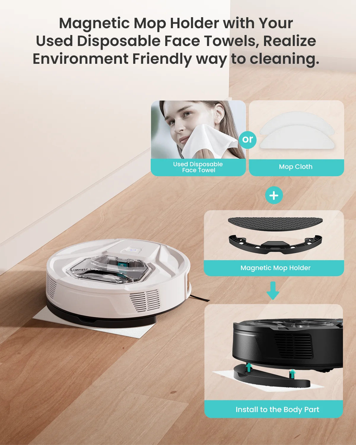 Lefant M320 Robot Vacuum Cleaner, Carpet Detection, 6,000 Pa Suction, Low Noise,  210 Mins Runtime, Self-Charging, Ideal for Har