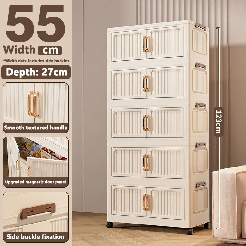 Thickened MultiFunctional Storage Cabinet with Double Doors for Home Living Room Multiple Layers Room Organizer for Miscellaneou