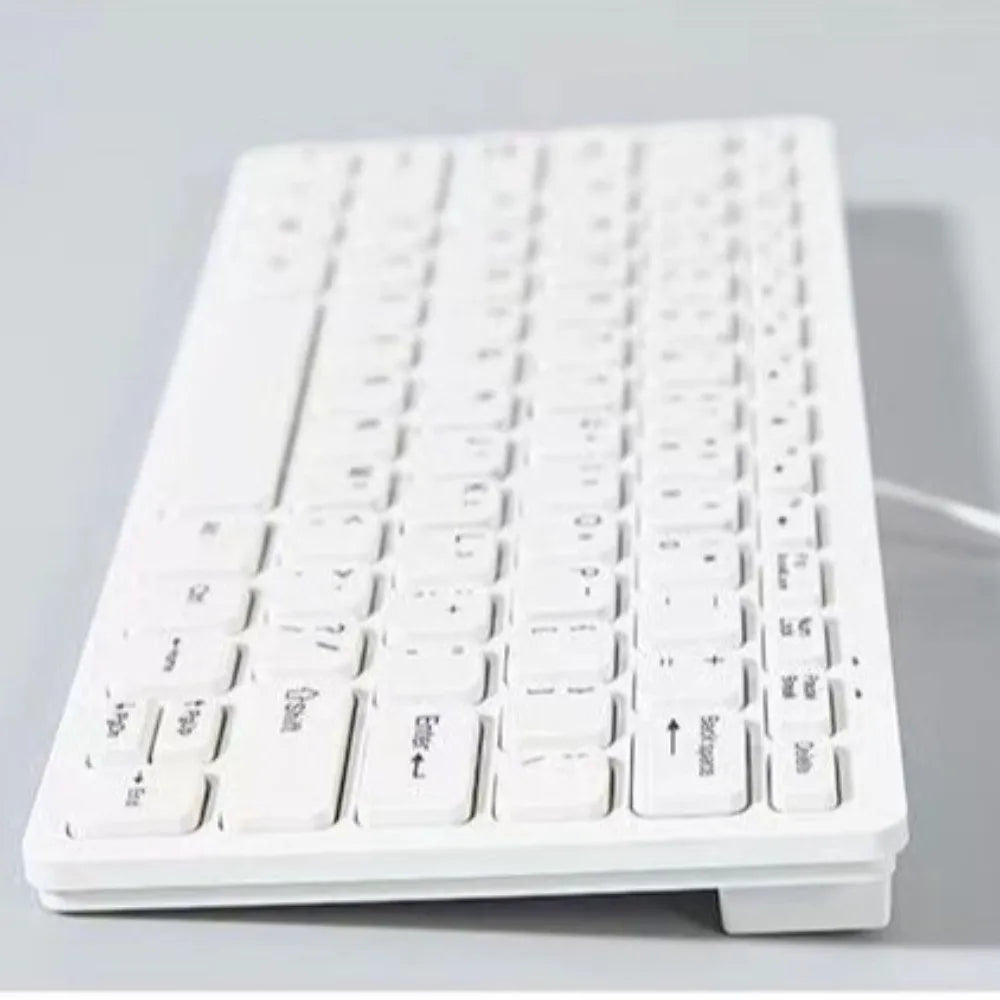 Plug Play USB Wired Keyboard Mute Slim Replaceable Keyboard Lightweight 78 Keys Keyboard Desktop Computer