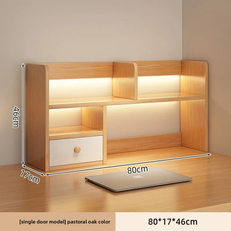 Firm Desktop bookshelf shelf bedroom office table small multi-layer shelf living room desk storage simple bookcase