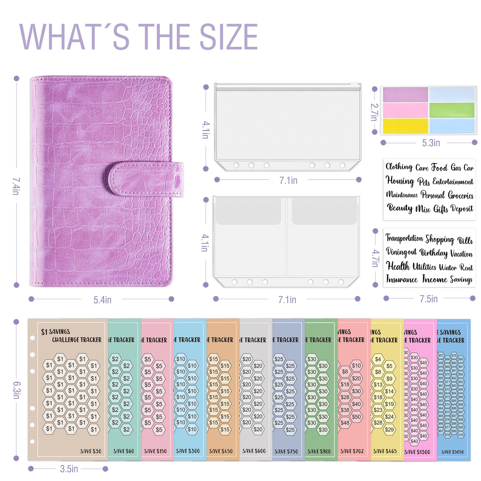 100 Envelopes Eave Money, 52 Weeks Save Challenge, 30 Days Save, Euros USD Cash Envelopes Budget Planner Easy To Save