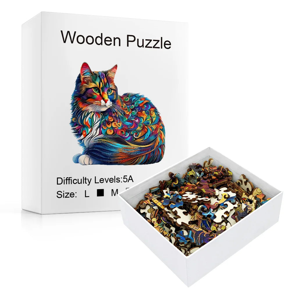 Adult advanced plywood puzzle, unique irregular animal shaped particles, suitable for home games and home decoration - ideal gif