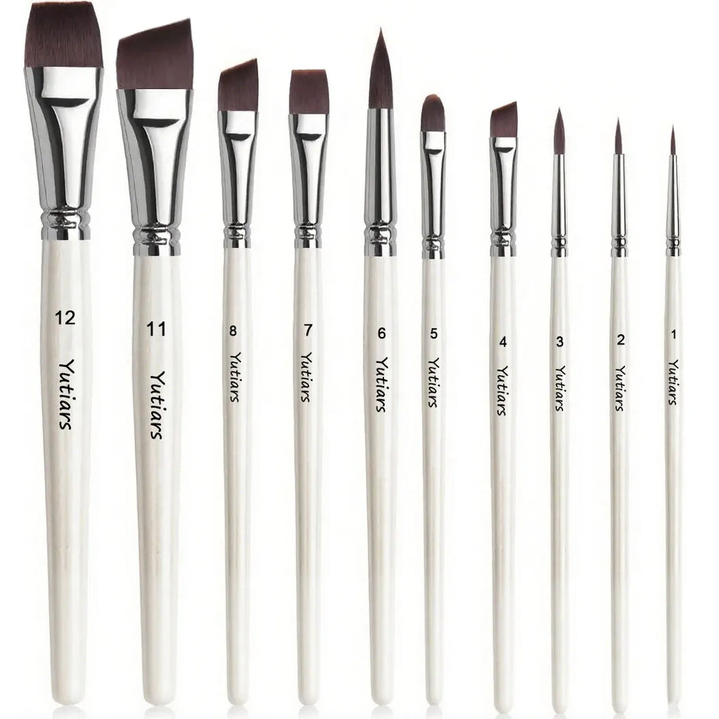 10PCS Face Paint Brush Set Professional Quality Brush For Face Painting Watercolor Acrylic Oil Painting Nail Art