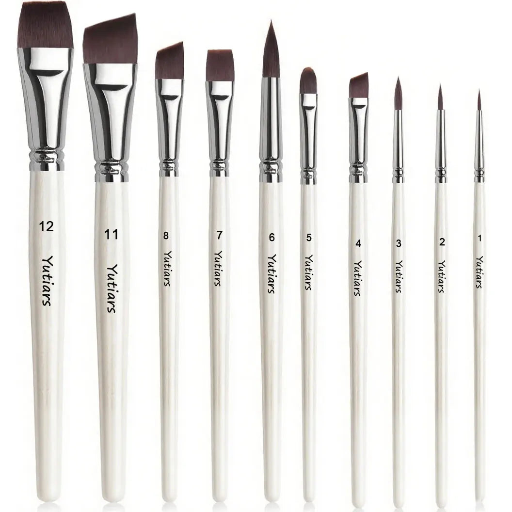 10PCS Face Paint Brush Set Professional Quality Brush For Face Painting Watercolor Acrylic Oil Painting Nail Art