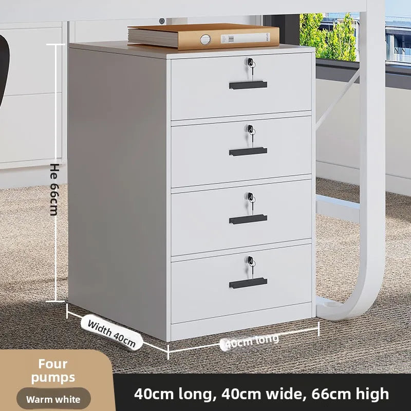 File cabinet with lock Office wooden mobile storage cabinet Drawer cabinet with wheel