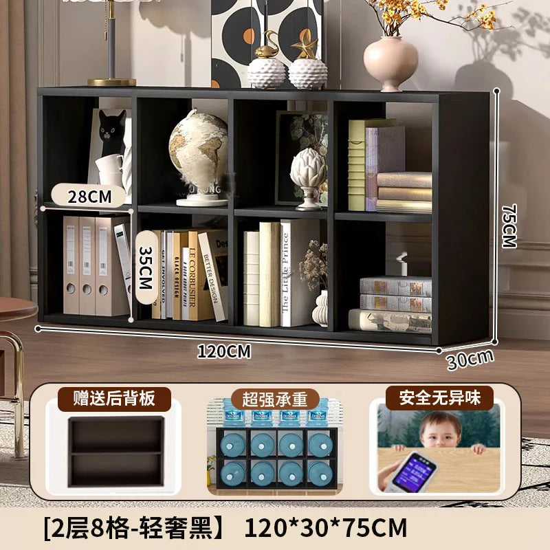 Kalek lattice cabinet free combination bookshelf floor shelf household living room wall low cabinet bookcase eight cabinets