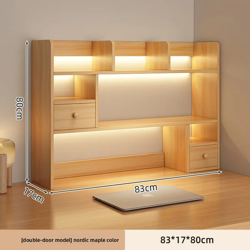 Firm Desktop bookshelf shelf bedroom office table small multi-layer shelf living room desk storage simple bookcase