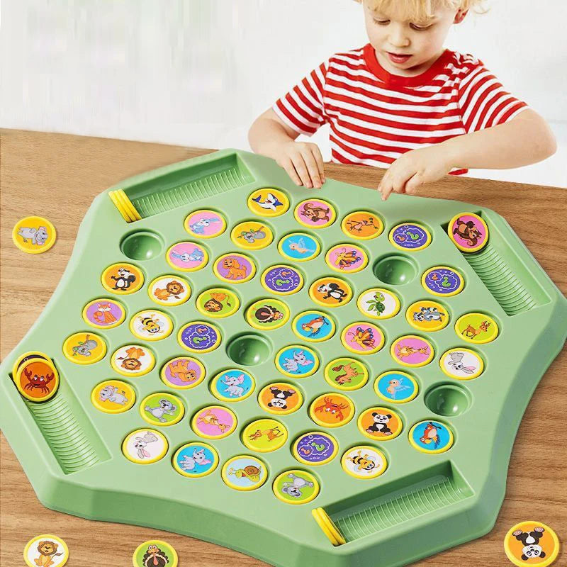 Kids Battle Chess Observation Concentration Training Fun Chess Game Toy Educational Memory Challenge Animal Fruit Flip Chess