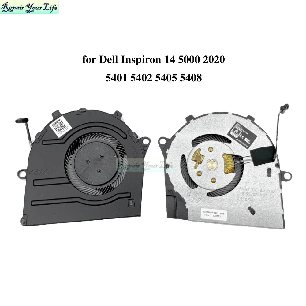 Laptop CPU Cooling Fans for Dell Inspiron 14 5000 2020 5401 5402 5405 5408 PC Fan Cooler Radiator 0R6YTH R6YTH 023.100JW.001