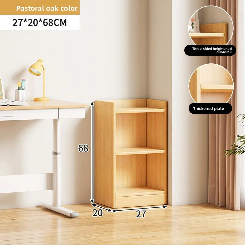 Narrow Bookshelf Modern Simple Small Floor-to-wall Multi-layer Storage Rack Corner Cabinet Narrow Locker