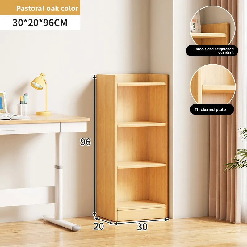 Narrow Bookshelf Modern Simple Small Floor-to-wall Multi-layer Storage Rack Corner Cabinet Narrow Locker