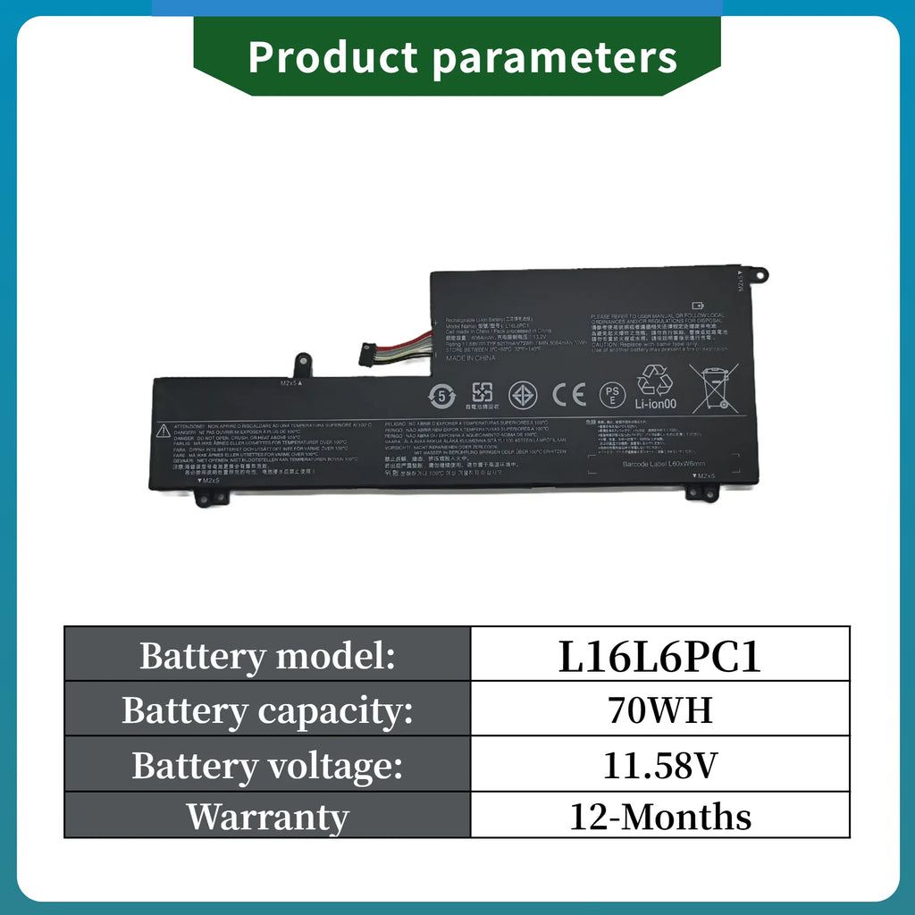 Factory Direct!  L16L6PC1 L16C6PC1 Laptop Battery for Lenovo Yoga 720 720-15 720-15Ikb Series Notebook L16M6PC1 72WH