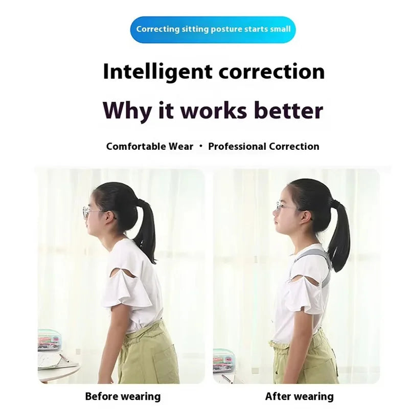 2026 New Smart Posture Corrector Rechargeable Back Brace 8 Shape Vibration Reminder 400mAh Battery for Work Study Office Home