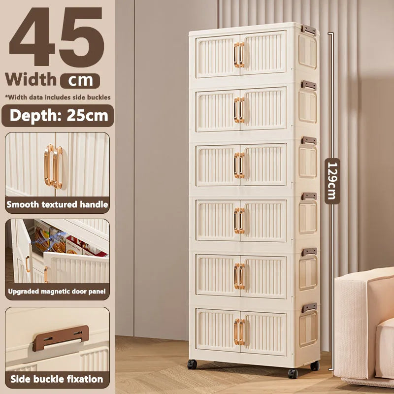 Thickened MultiFunctional Storage Cabinet with Double Doors for Home Living Room Multiple Layers Room Organizer for Miscellaneou