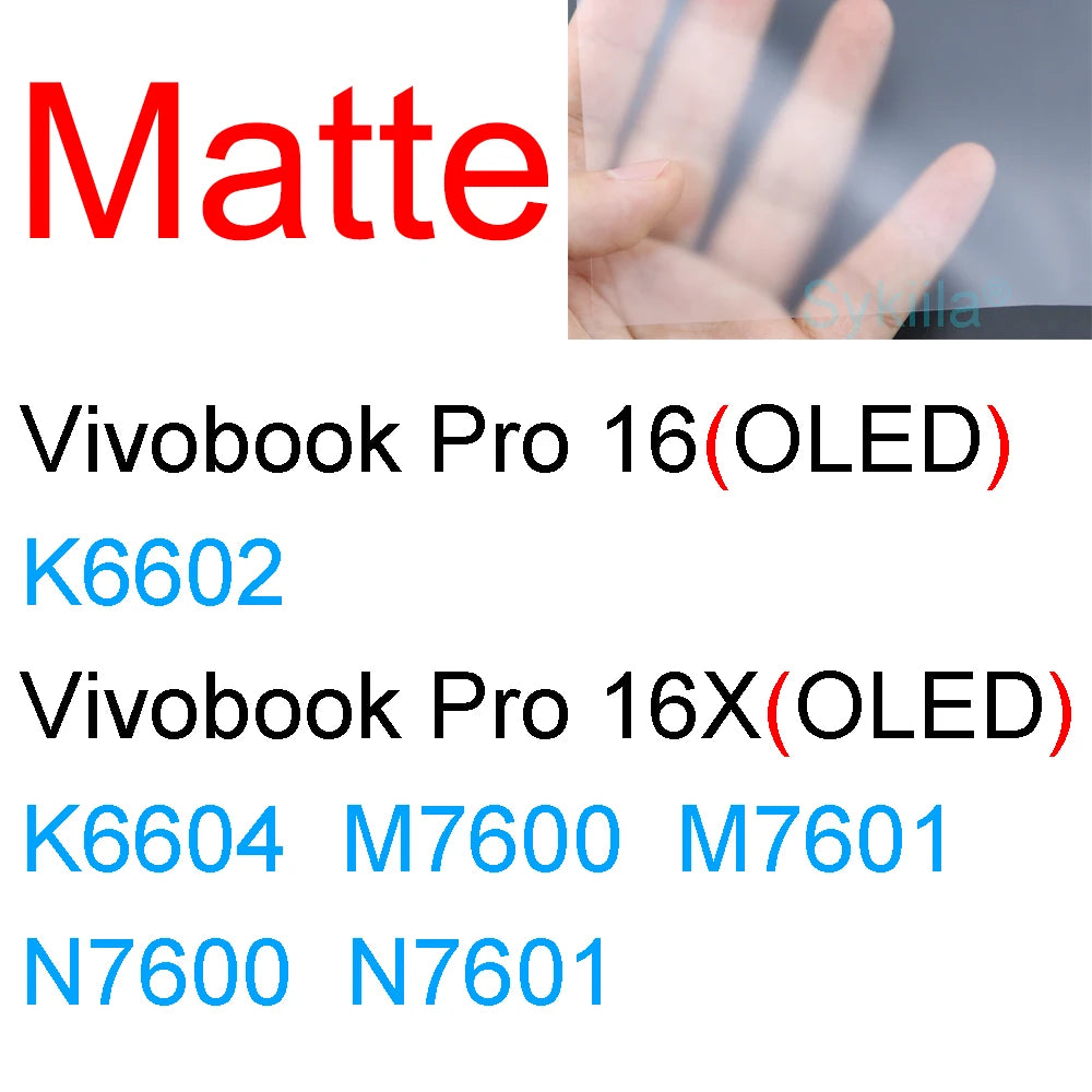 Screen Protector for ASUS Vivobook N6506 S5506 S5507 M5506 M5606 S5406 M5406 M7601 M7600 N7600 HD Clear Matte Frosted Skin Film