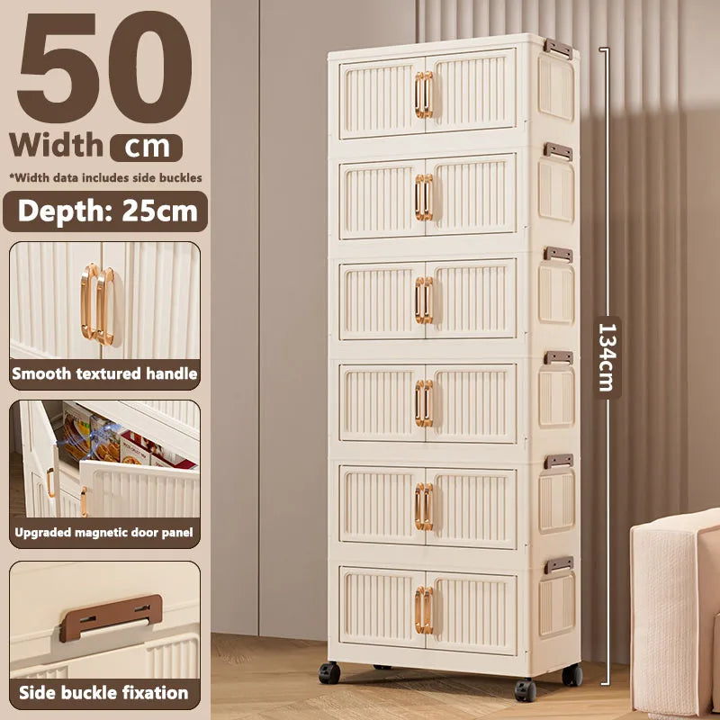 Thickened MultiFunctional Storage Cabinet with Double Doors for Home Living Room Multiple Layers Room Organizer for Miscellaneou