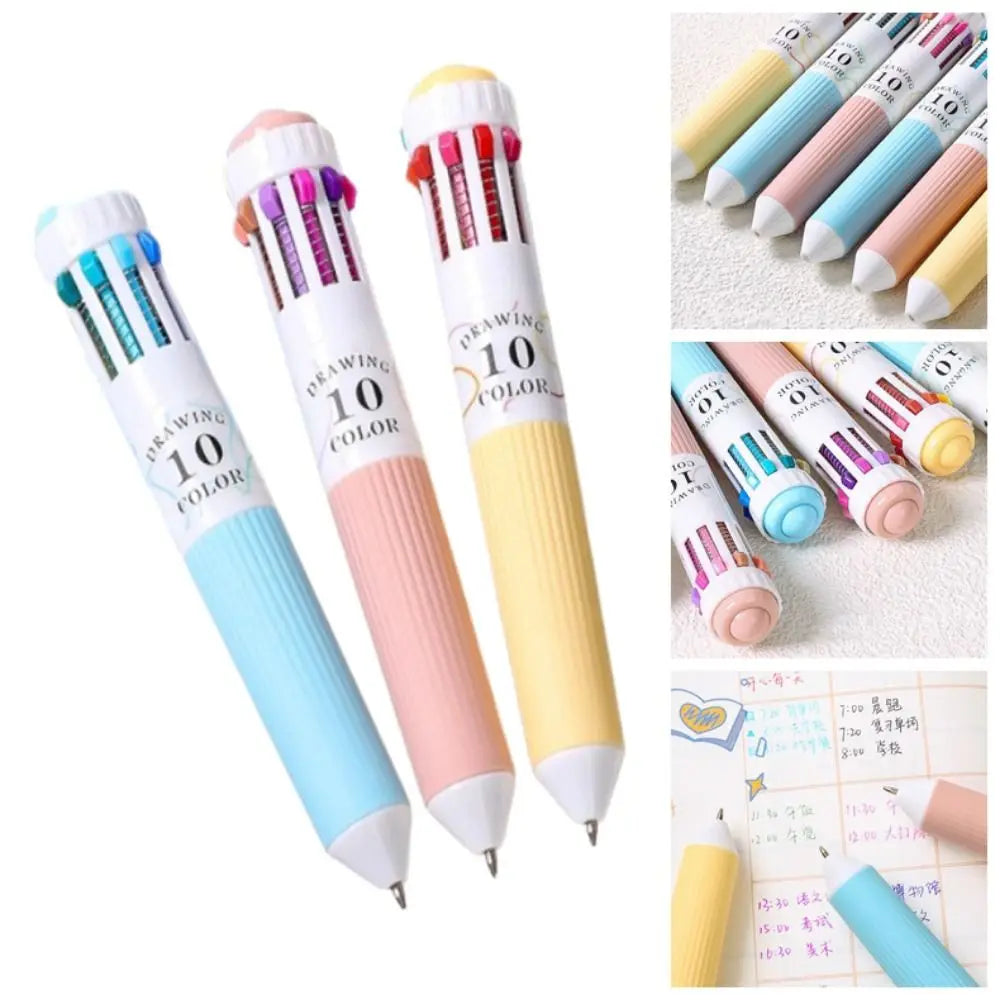 3Pcs/Set Creative Mechanical Ballpoint Pen 10 in 1 Multicolored Multicolor Retractable Pen Writing Smooth 28 Colors