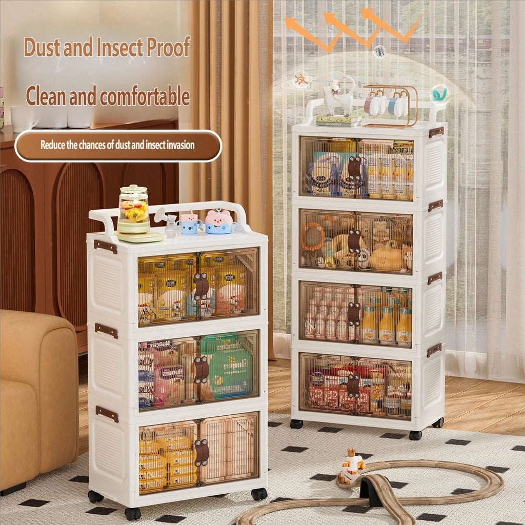Foldable Home Storage Cabinet for Bathroom And Kitchen Multi-layer Floor-standing Shelf Desktop Organizer for Living Room Gap