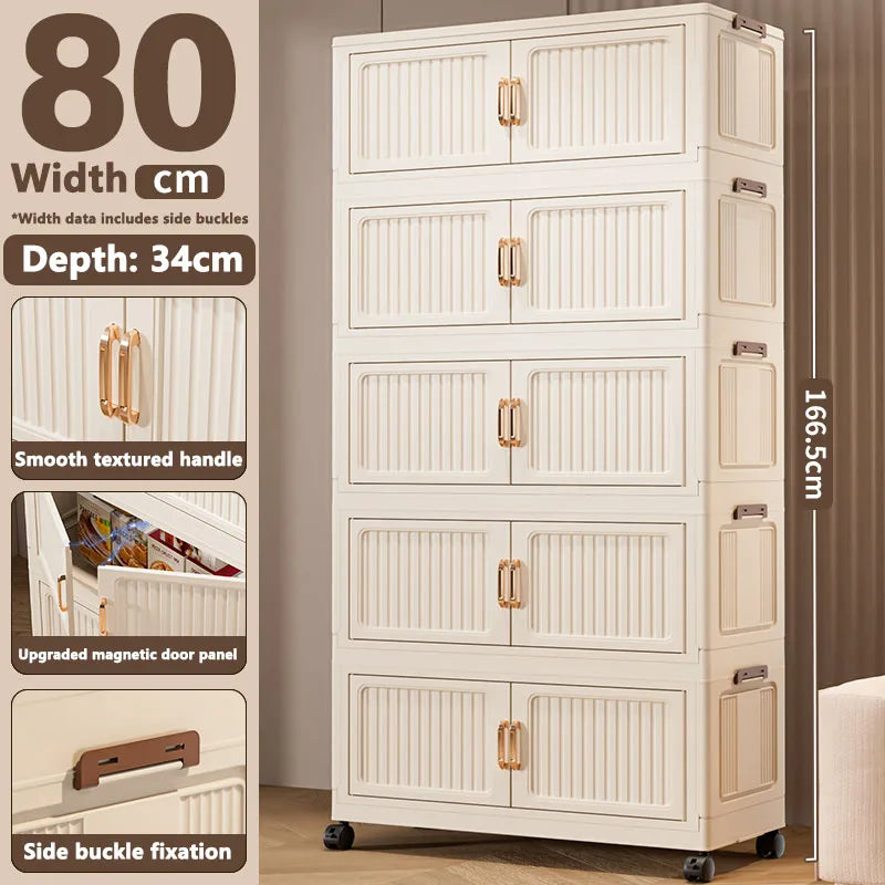 Thickened MultiFunctional Storage Cabinet with Double Doors for Home Living Room Multiple Layers Room Organizer for Miscellaneou