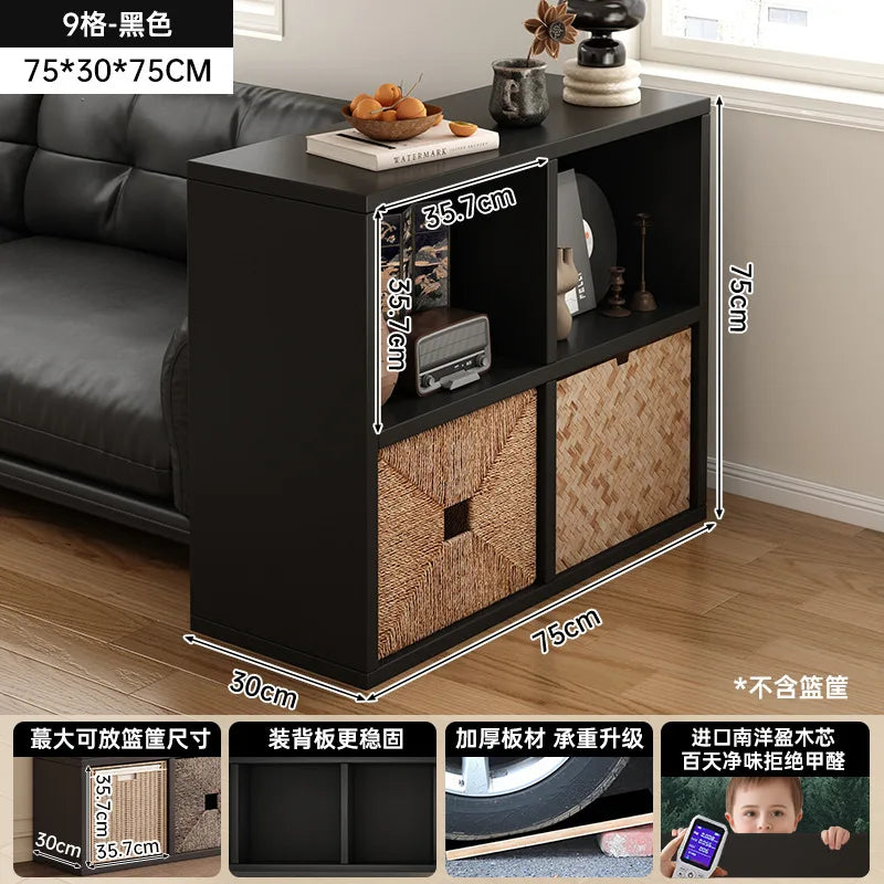Kalek lattice cabinet free combination bookshelf floor shelf household living room wall low cabinet bookcase eight cabinets