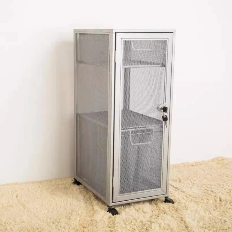 Metal Mesh Security Storage Cabinet Office with Lock File Cabine Home Bedroom Storage Organizer for Document Office Furniture