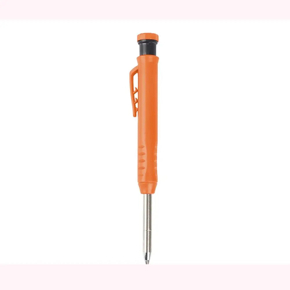 2.8mm Woodworking Pencil Deep Hole Marking Long Head Solid Carpenter Pencil Built-in Sharpener Metal Woodworking Marking Tool