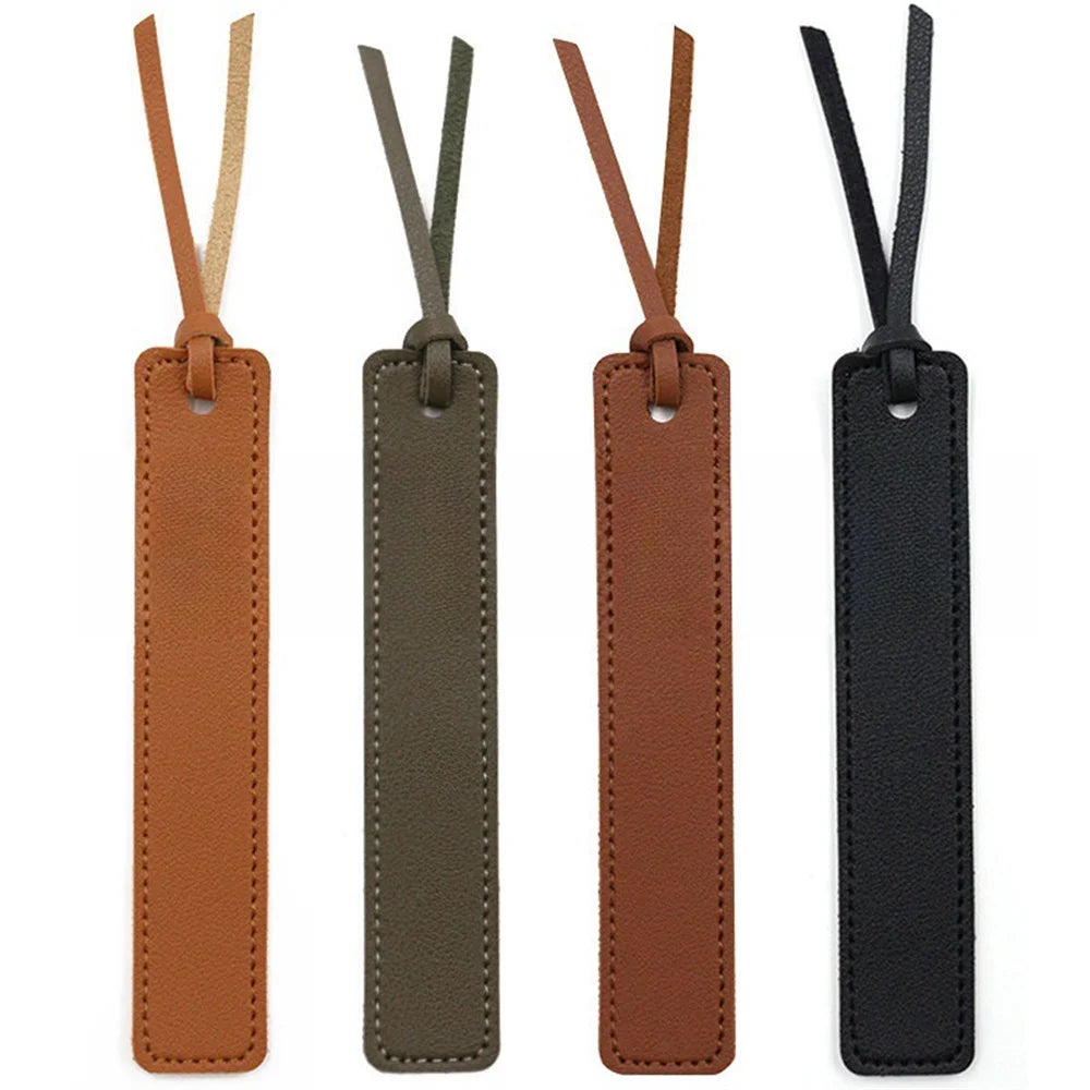 Fashion Solid Color Leather Book Mark Tag Read Marks Reader Pager Bookmark Holder Office Stationery Supply Teacher Gift