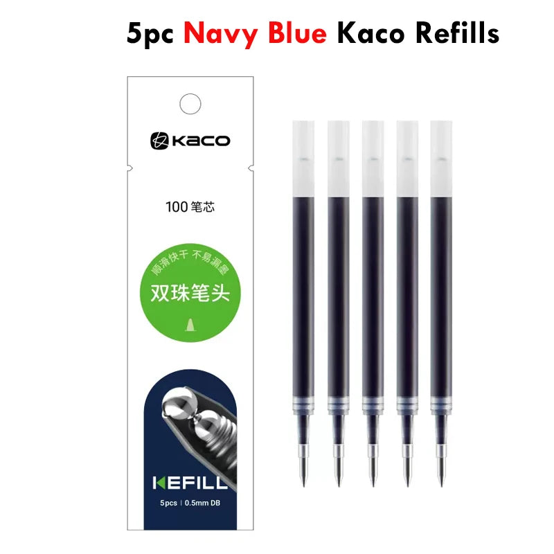 KACO Kawaii Rotate Gel Pen канцелярия 0.5MM Black Ink Fluent Writing Canetas High Capacity Boligrafo School Office Stationery