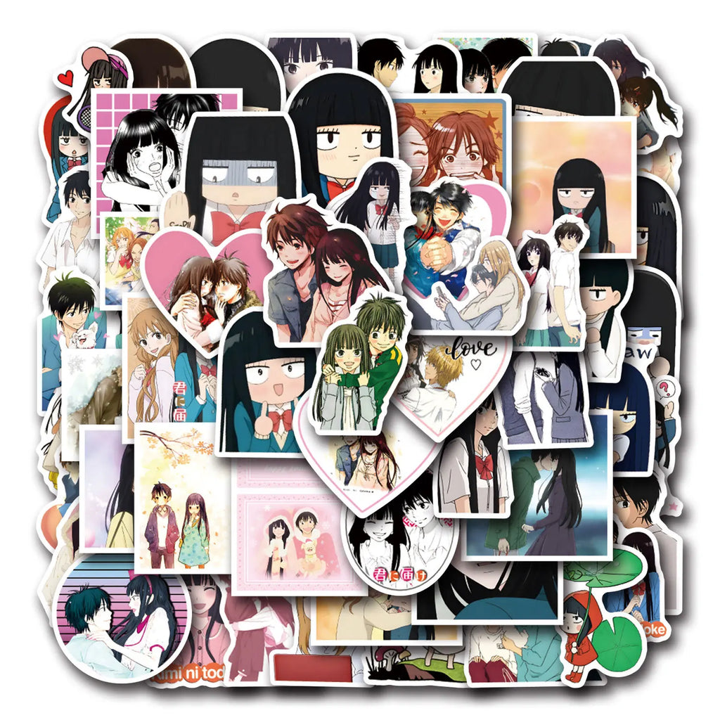55Pcs Cartoon Kimi Ni Todoke Graffiti Stickers DIY Suitcase Phone Luggage Skateboard Waterproof Decals Kids Toy