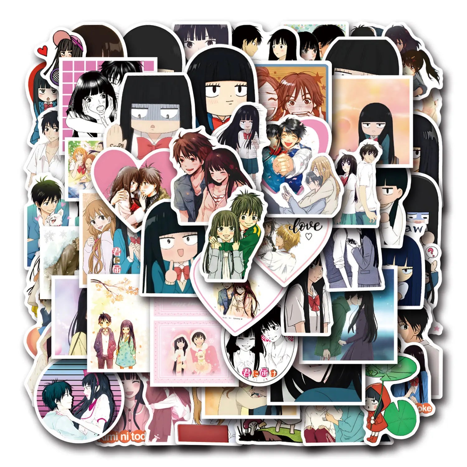 55Pcs Cartoon Kimi Ni Todoke Graffiti Stickers DIY Suitcase Phone Luggage Skateboard Waterproof Decals Kids Toy