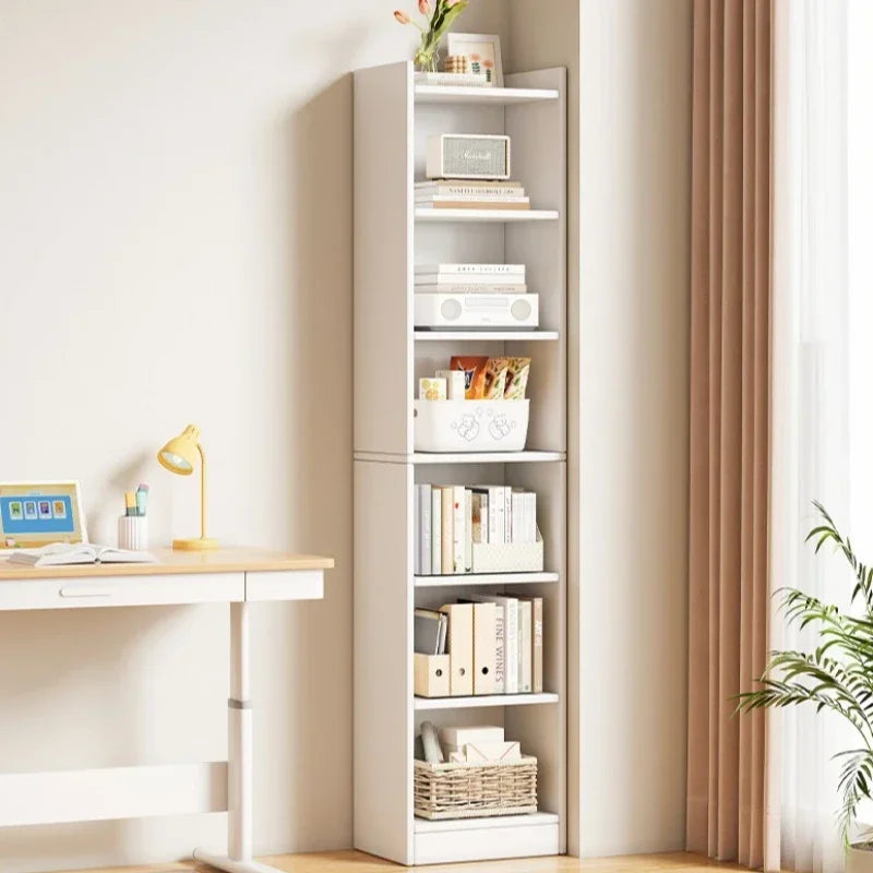 Narrow Bookshelf Modern Simple Small Floor-to-wall Multi-layer Storage Rack Corner Cabinet Narrow Locker