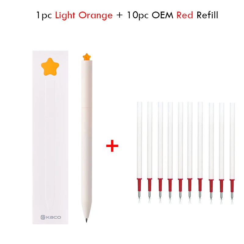 KACO Kawaii Rotate Gel Pen канцелярия 0.5MM Black Ink Fluent Writing Canetas High Capacity Boligrafo School Office Stationery
