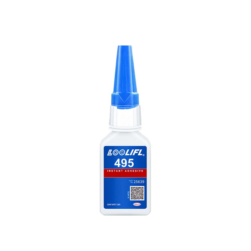 495 super strong glue, transparent and non-yellowing in 5 seconds, waterproof, suitable for metals, ceramics, wood and plastics.