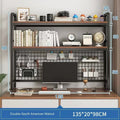 y Bookcase With Grid Bookshelf Student Computer Desk Table Hole Board Table Wooden Shelves Desktop Multi-layer Wrought Iron Shel