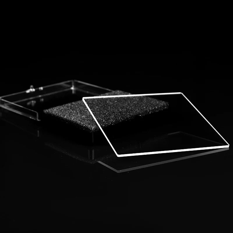 JGS1 Fused Silica Quartz Glass Square Plate High Transmittance For Lab Optical Analysis Micobial Observation Custom Size