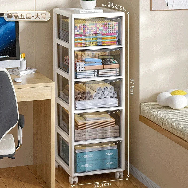 Moisture Proof File Cabinet for Students Office Storage Bin Anti Slip A4 Drawer Wear Resistant Stationery Rack Durable