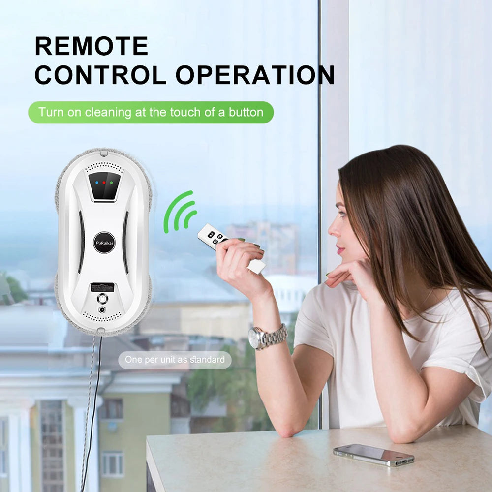 PuRuiKai  Window Cleaning Robot High Suction Electric Window Cleaner Robot Anti-falling Remote Control Robot Vacuum Cleaner
