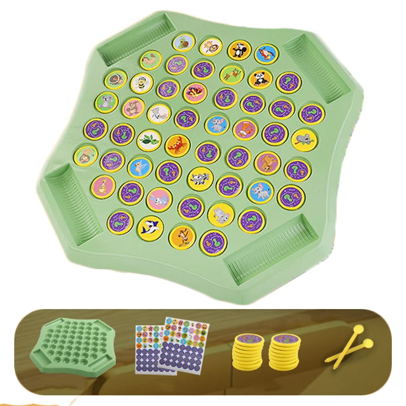 Kids Battle Chess Observation Concentration Training Fun Chess Game Toy Educational Memory Challenge Animal Fruit Flip Chess