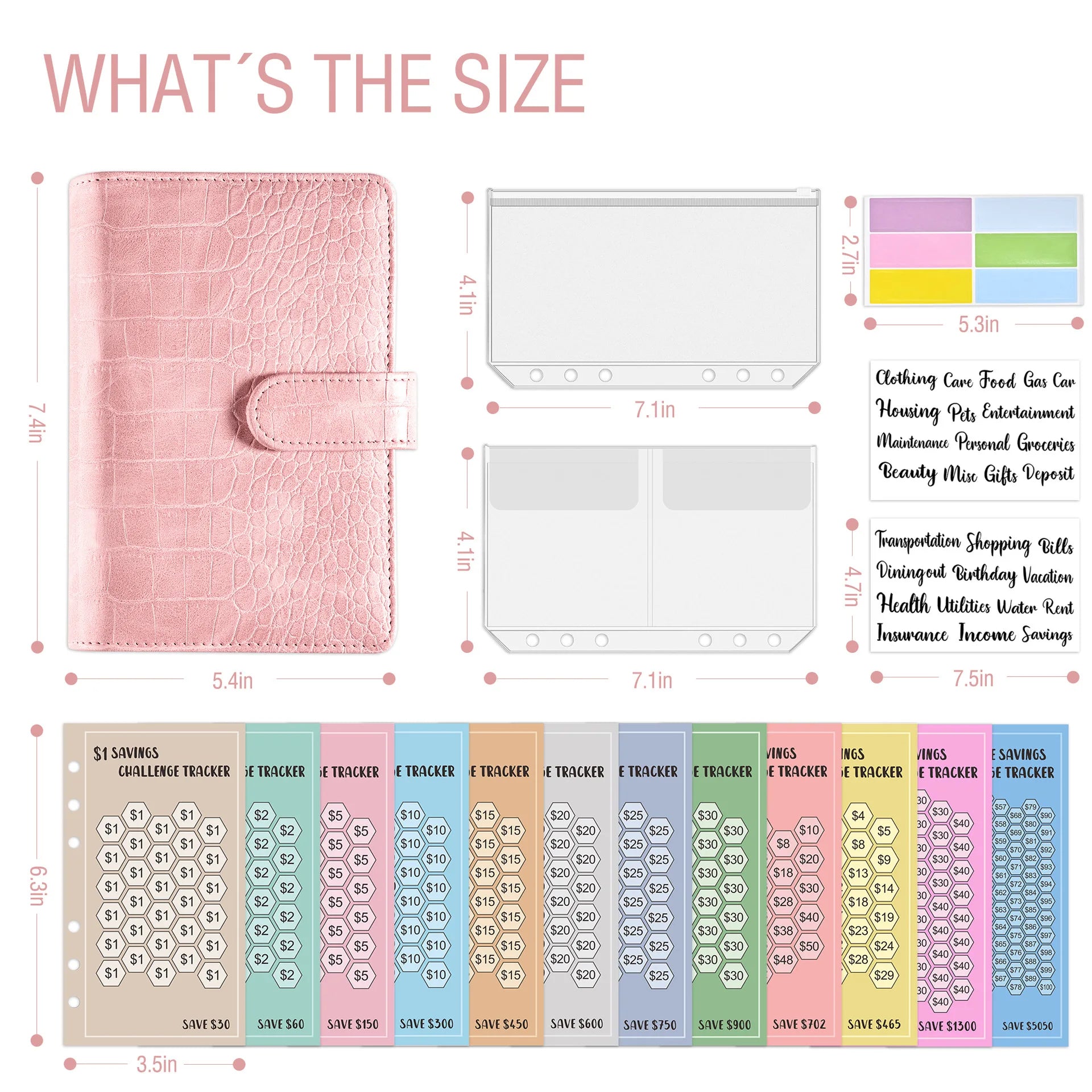 100 Envelopes Eave Money, 52 Weeks Save Challenge, 30 Days Save, Euros USD Cash Envelopes Budget Planner Easy To Save