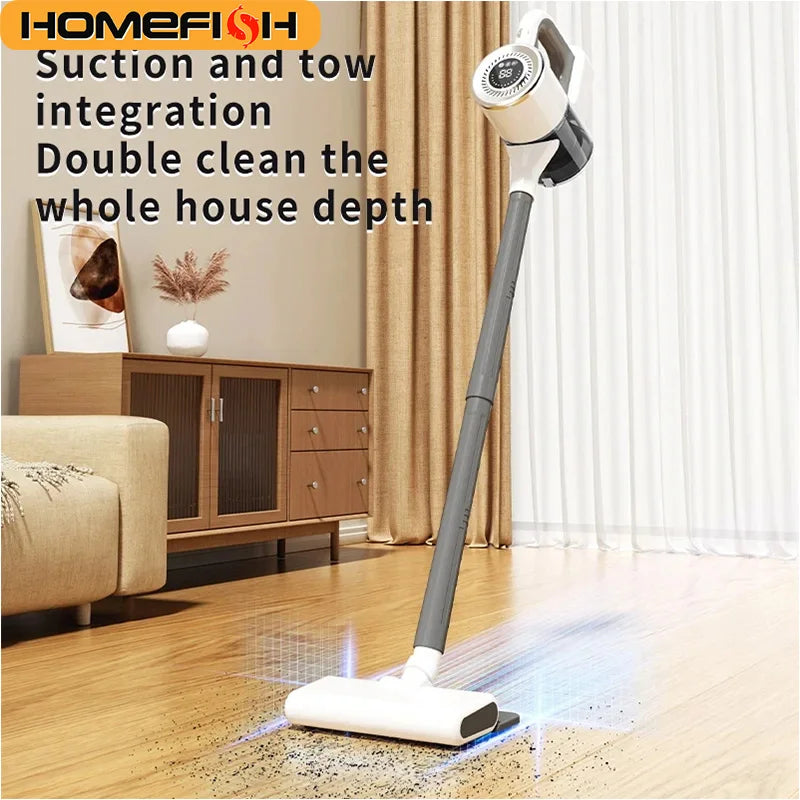 HOMEFISH Cordless Hoover Lightweight Household Hoover For Hard Floors and Carpets with 15,000 Pa Suction Power