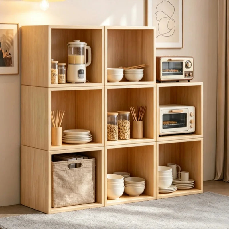 Bookshelf Storage Cabinet Simple Home Mini Bookcase Wood Color Bookshelf Organization Storage Cabinet Shelf Space Box New Sales