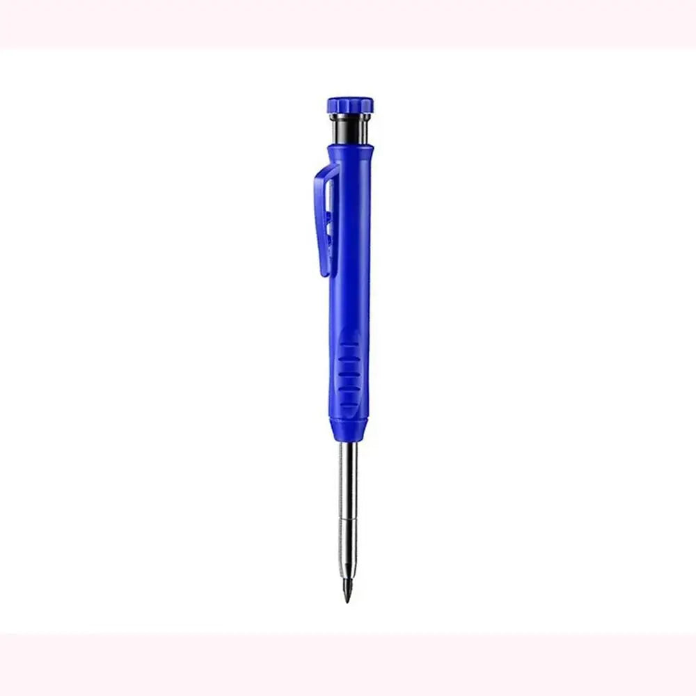 2.8mm Woodworking Pencil Deep Hole Marking Long Head Solid Carpenter Pencil Built-in Sharpener Metal Woodworking Marking Tool