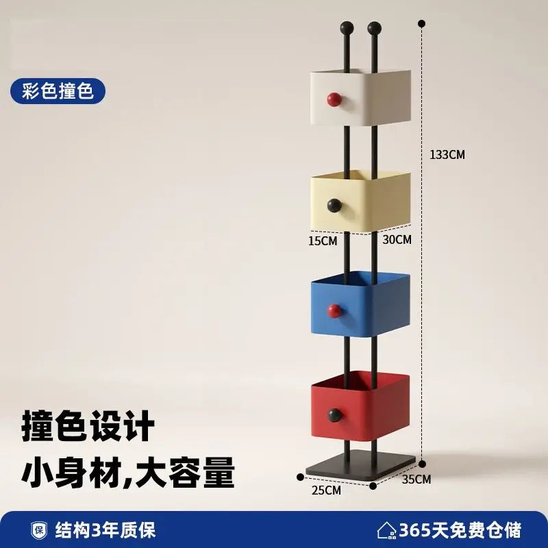 Multilayer Iron Storage Bookshelf Square Modular Display Rack Corner Storage Cabinet Invisible Organizer Shelf Home Office