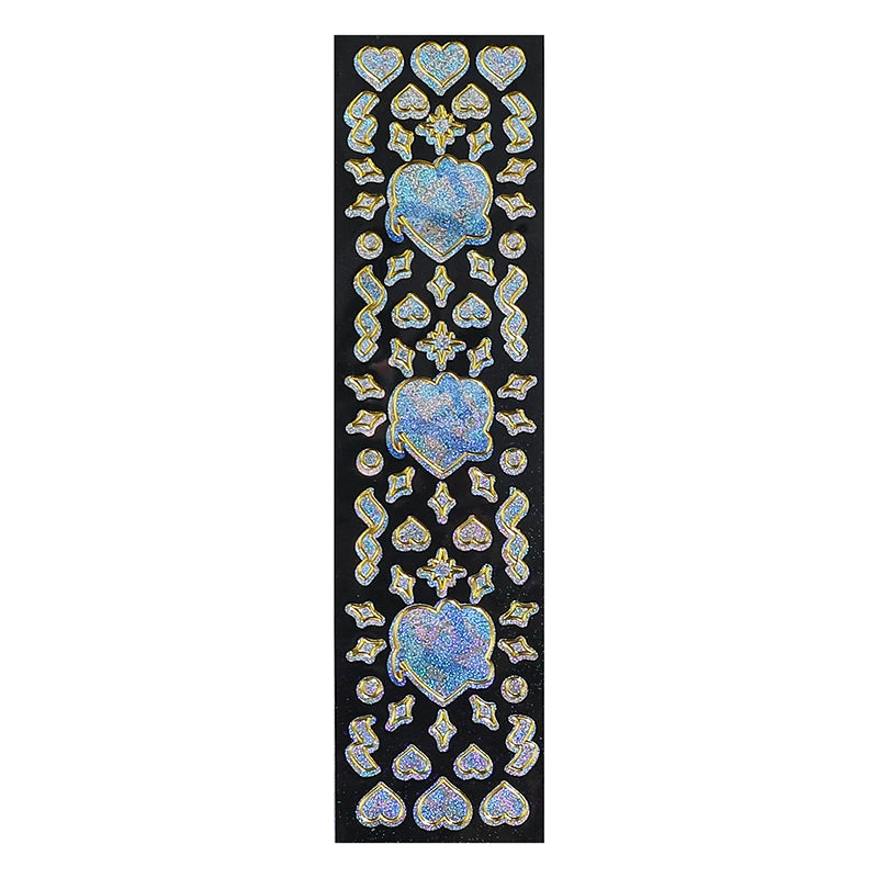8 Designs 1 Pc/bag Ins Style Shining Phnom Penh Series Pvc Glitter Bronzing Hand Account DIY Decor Collage Material Stickers