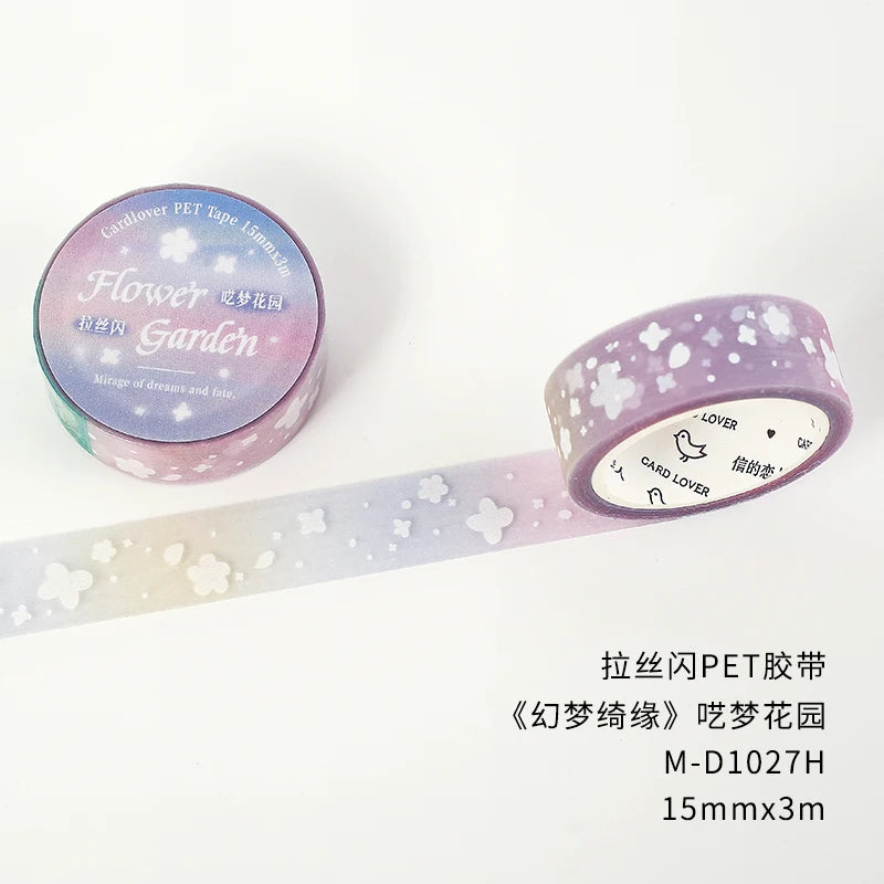 15mm * 3m Kawaii Ins Sparkling PET Tape Creative Collage DIY Scrapbooking Material Aesthetic Masking Tape