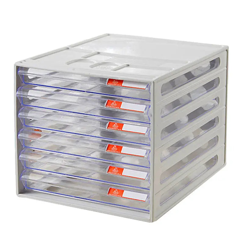 Desktop File Cabinet, 4-Tier Clear Drawer Organizer, Dustproof Plastic Storage for Office, Home Desk Document Organizer